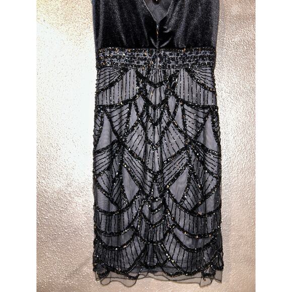 Tiffany Homecoming Prom New Years Black Sequin Beaded #27222 Cocktail Dress - Picture 3 of 7